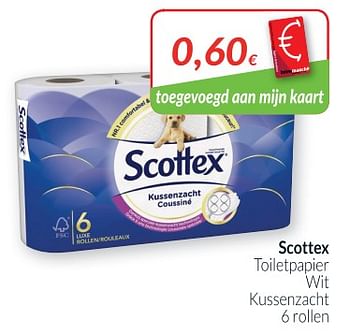 Promoties Scottex toiletpapier wit kussenzacht - Scottex - Geldig van 02/04/2018 tot 30/04/2018 bij Intermarche