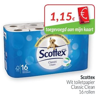 Promoties Scottex wit toiletpapier classic clean - Scottex - Geldig van 02/04/2018 tot 30/04/2018 bij Intermarche