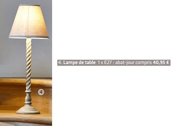 Promotions  lampe de table - Produit Maison - Euroshop - Valide de 20/03/2018 à 30/06/2018 chez Euro Shop