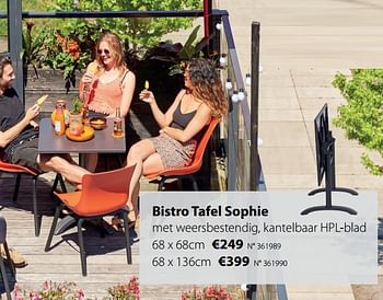 Promotions Bistro tafel sophie - Produit maison - Unikamp - Valide de 26/03/2018 à 29/04/2018 chez Unikamp