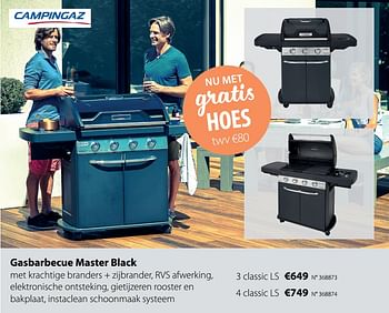 Promoties Gasbarbecue master black 3 classic ls - Campingaz - Geldig van 26/03/2018 tot 29/04/2018 bij Unikamp