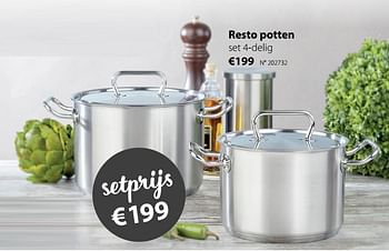 Promoties Resto potten set 4-delig - Demeyere - Geldig van 26/03/2018 tot 29/04/2018 bij Unikamp