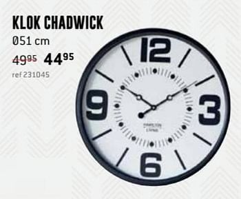 Promoties Klok chadwick - Huismerk - Free Time - Geldig van 26/03/2018 tot 29/04/2018 bij Freetime