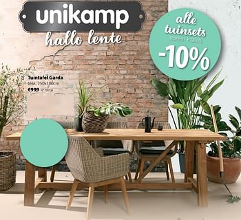Promoties Tuintafel garda - Huismerk - Unikamp - Geldig van 26/03/2018 tot 29/04/2018 bij Unikamp