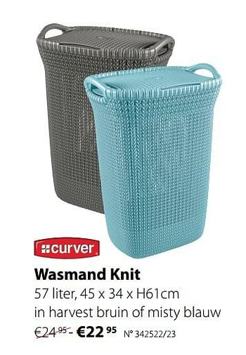 Promoties Wasmand knit - Curver - Geldig van 26/03/2018 tot 29/04/2018 bij Unikamp