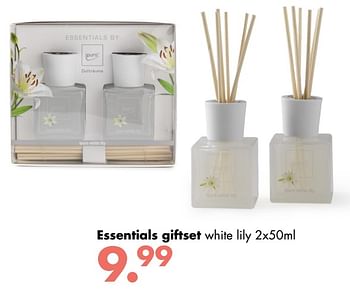 Promoties Essentials giftset white lily - Pura - Geldig van 02/04/2018 tot 06/05/2018 bij Multi Bazar
