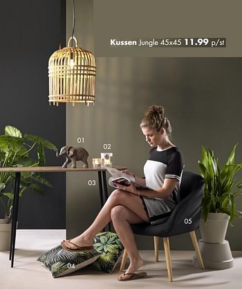 Promoties Kussen jungle - Huismerk - Multi Bazar - Geldig van 02/04/2018 tot 06/05/2018 bij Multi Bazar