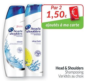 Promotions Head + shoulders shampooing - Head & Shoulders - Valide de 02/04/2018 à 30/04/2018 chez Intermarche