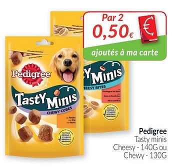 Promotions Pedigree tasty minis cheesy ou chewy - Pedigree - Valide de 02/04/2018 à 30/04/2018 chez Intermarche