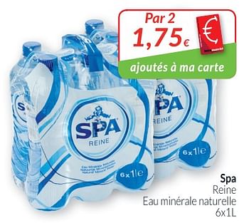 Promotions Spa reine eau minérale naturelle - Spa - Valide de 02/04/2018 à 30/04/2018 chez Intermarche