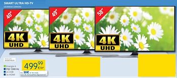 Promotions Samsung smart ultra hd-tv ue40mu6120wxxn - Samsung - Valide de 29/03/2018 à 28/04/2018 chez Eldi