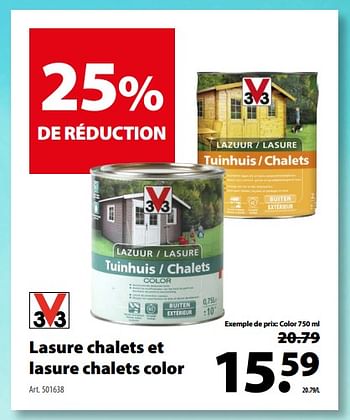 Promoties Lasure chalets et lasure chalets color - V33 - Geldig van 11/04/2018 tot 23/04/2018 bij Gamma