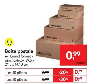 Promoties Boîte postale - Huismerk - Makro - Geldig van 11/04/2018 tot 24/04/2018 bij Makro