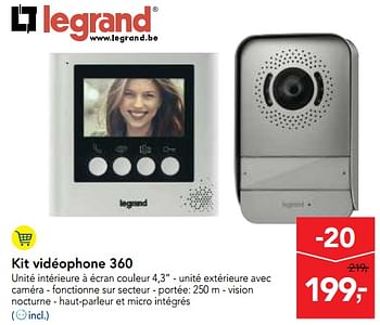 Promotions Legrand kit vidéophone 360 - Legrand - Valide de 11/04/2018 à 24/04/2018 chez Makro