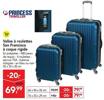 Promoties Valise à roulettes san francisco à coque rigide - Princess Traveller - Geldig van 11/04/2018 tot 24/04/2018 bij Makro