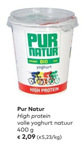 Promoties Pur natur high protein volle yoghurt natuur - Pur Natur - Geldig van 04/04/2018 tot 01/05/2018 bij Bioplanet