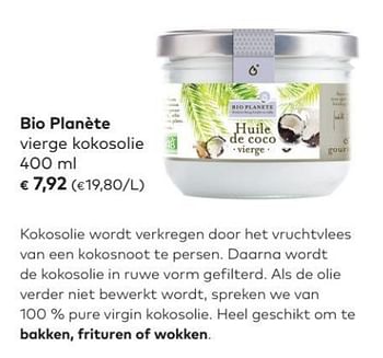 Promoties Bio planète vierge kokosolie - Huismerk - Bioplanet - Geldig van 04/04/2018 tot 01/05/2018 bij Bioplanet