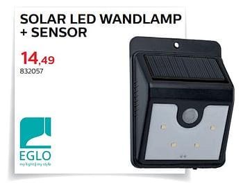Promotions Solar led wandlamp + sensor - Eglo - Valide de 28/03/2018 à 30/06/2018 chez Hubo