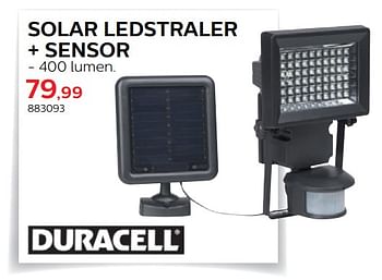 Promotions Solar ledstraler + sensor - Duracell - Valide de 28/03/2018 à 30/06/2018 chez Hubo
