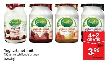 Promoties Yoghurt met fruit - Campina - Geldig van 11/04/2018 tot 24/04/2018 bij Makro