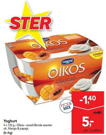 Promoties Yoghurt oikos - Danone - Geldig van 11/04/2018 tot 24/04/2018 bij Makro