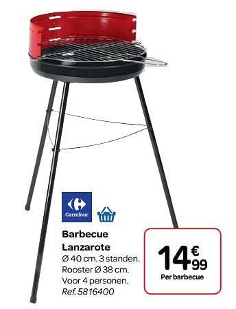 Promoties Barbecue lanzarote - Huismerk - Carrefour  - Geldig van 30/03/2018 tot 30/06/2018 bij Carrefour