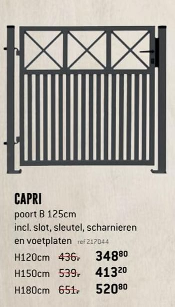 Promoties Capri poort - Huismerk - Free Time - Geldig van 26/03/2018 tot 29/04/2018 bij Freetime