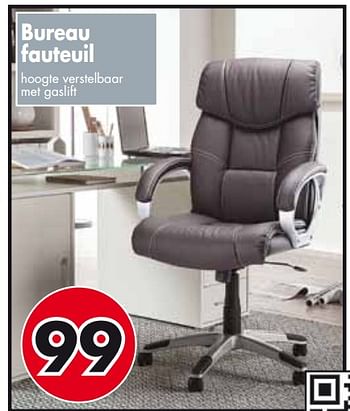 Promoties Bureau fauteuil hoogte verstelbaar met gaslift - Huismerk - EmDecor - Geldig van 01/04/2018 tot 30/04/2018 bij Emdecor
