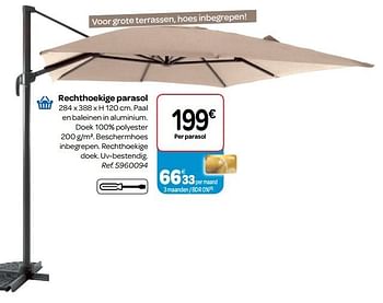 wagon stapel Picknicken Huismerk - Carrefour Rechthoekige parasol - Promotie bij Carrefour