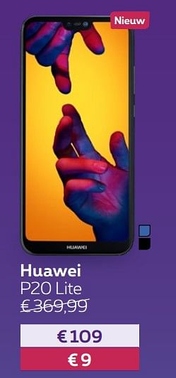 Promotions Huawei p20 lite - Huawei - Valide de 03/04/2018 à 29/04/2018 chez Proximus