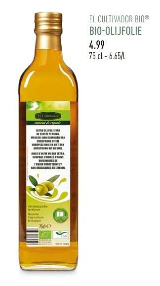 Promoties Bio-olijfolie - El Cultivador - Geldig van 03/04/2018 tot 30/06/2018 bij Aldi