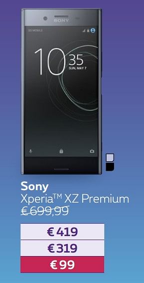 Promoties Sony xperiatm xz premium - Sony - Geldig van 03/04/2018 tot 29/04/2018 bij Proximus