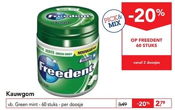 Promoties Kauwgom green mint - Freedent - Geldig van 11/04/2018 tot 24/04/2018 bij Makro