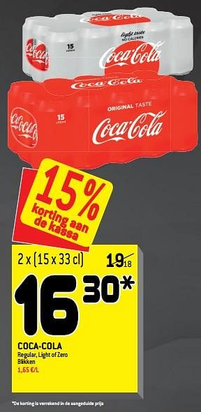 Promoties Coca-cola regular, light of zero blikken - Coca Cola - Geldig van 11/04/2018 tot 24/04/2018 bij Match