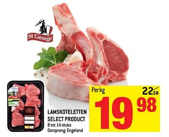 Promoties Lamskoteletten select product - St George  - Geldig van 11/04/2018 tot 24/04/2018 bij Match