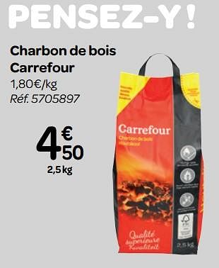 Promotions Charbon de bois carrefour - Produit maison - Carrefour  - Valide de 30/03/2018 à 30/06/2018 chez Carrefour