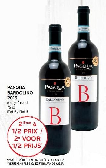 Promoties Pasqua bardolino 2016 rouge - Rode wijnen - Geldig van 11/04/2018 tot 24/04/2018 bij Alvo