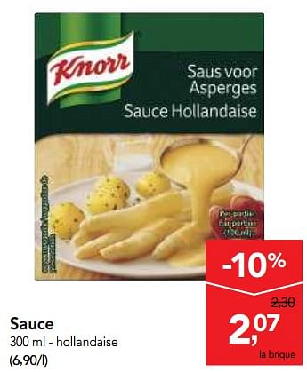 Promotions Sauce - Knorr - Valide de 11/04/2018 à 24/04/2018 chez Makro