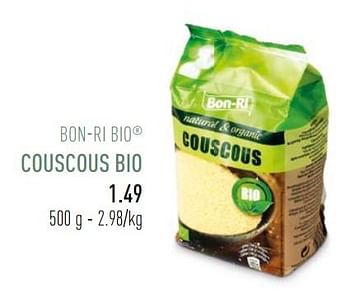 Promoties Couscous bio - Bon-Ri - Geldig van 03/04/2018 tot 30/06/2018 bij Aldi