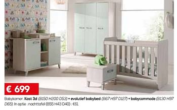 Promotions Babykamer - Produit maison - De Crack - Valide de 28/03/2018 à 04/05/2018 chez Meubelen Crack