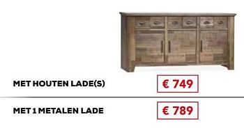 Promoties Dressoir met houten lade(s) - Huismerk - Meubelen Crack - Geldig van 28/03/2018 tot 04/05/2018 bij Meubelen Crack