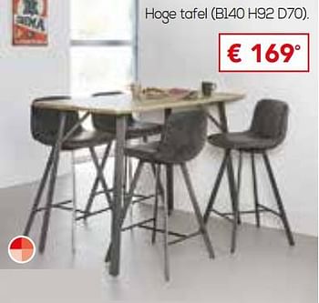 Promotions Hoge tafel - Produit maison - De Crack - Valide de 28/03/2018 à 04/05/2018 chez Meubelen Crack