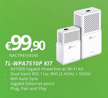 Promoties Tp link tl-wpa7510p kit - TP-LINK - Geldig van 01/04/2018 tot 15/05/2018 bij Compudeals