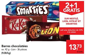 Promoties Barres chocolatées - Nestlé - Geldig van 11/04/2018 tot 24/04/2018 bij Makro