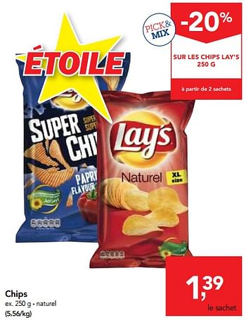 Promotions Chips - Lay's - Valide de 11/04/2018 à 24/04/2018 chez Makro