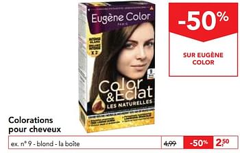 Promotions Colorations pour cheveux - Eugène Color - Valide de 11/04/2018 à 24/04/2018 chez Makro