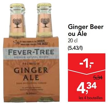 Promotions Ginger beer ou ale - Fever Tree - Valide de 11/04/2018 à 24/04/2018 chez Makro