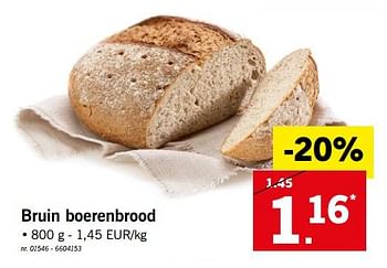 Promoties Bruin boerenbrood - Huismerk - Lidl - Geldig van 16/04/2018 tot 21/04/2018 bij Lidl