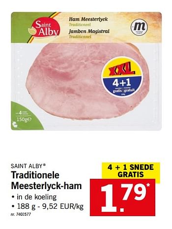 Promoties Saint alby traditionele meesterlyck-ham - Saint Alby - Geldig van 16/04/2018 tot 21/04/2018 bij Lidl