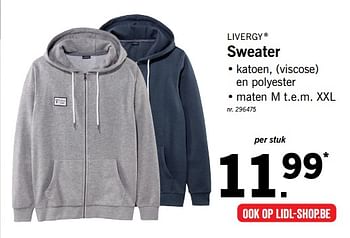 Promoties Sweater - Livergy - Geldig van 19/04/2018 tot 21/04/2018 bij Lidl